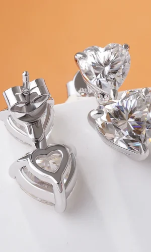 GRA Certified Heart Cut Moissanite Drop Earrings for Women 3/6cttw Luxury Quality Lab Diamond S925 Sterling Silver Bride Jewelry