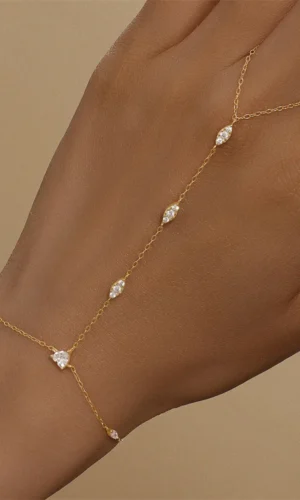 ROXI 925 Sterling Silver Evil eyes Blue/White Zircon Bracelet With Finger Design For Women Hand Chain Bracelet Party Jewelry