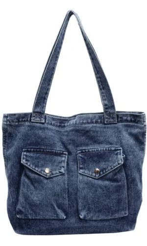 2025 New Women's Denim Tote Bag - Versatile Big Capacity Shoulder Bag for College Students, Casual Everyday Use