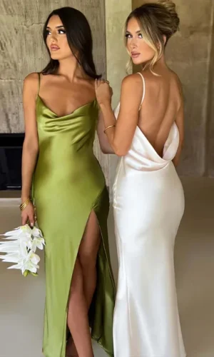 Summer Backless Slim Fit Slit Suspender Dress Fashionable Sexy New Arrival Women's Clothing