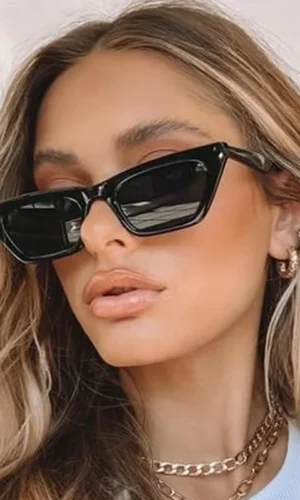 Vintage Cat Eye Sunglasses Woman Retro Shades Black Sun Glasses Female Fashion Small Frame Mirror Square Oculos De Sol